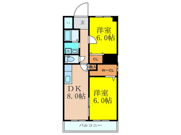 グランドハイツ満寿の物件間取画像